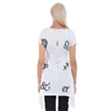 Set Of Black Web Dings On White Background Abstract Symbols Short Sleeve Side Drop Tunic View2