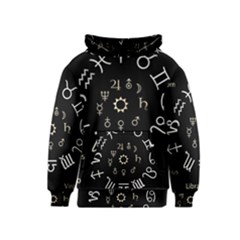 Astrology Chart With Signs And Symbols From The Zodiac Gold Colors Kids  Pullover Hoodie by Amaryn4rt