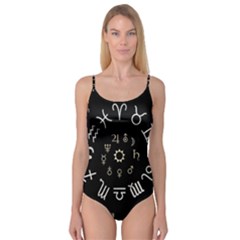 Astrology Chart With Signs And Symbols From The Zodiac Gold Colors Camisole Leotard 