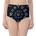 Astrology Chart With Signs And Symbols From The Zodiac Gold Colors High-Waist Bikini Bottoms View1