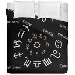 Astrology Chart With Signs And Symbols From The Zodiac Gold Colors Duvet Cover Double Side (california King Size) by Amaryn4rt