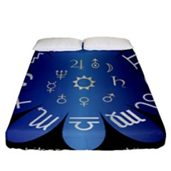 Astrology Birth Signs Chart Fitted Sheet (queen Size) by Amaryn4rt