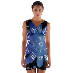 Astrology Birth Signs Chart Wrap Front Bodycon Dress by Amaryn4rt