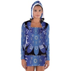 Astrology Birth Signs Chart Women s Long Sleeve Hooded T-shirt by Amaryn4rt