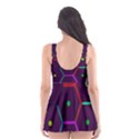 Color Bee Hive Pattern Skater Dress Swimsuit View2