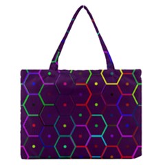 Color Bee Hive Pattern Medium Zipper Tote Bag