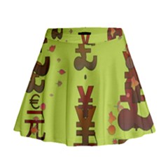 Set Of Monetary Symbols Mini Flare Skirt by Amaryn4rt