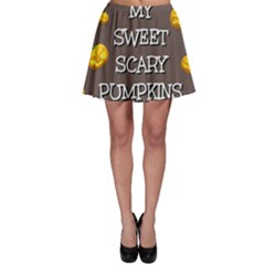 Scary Sweet Funny Cute Pumpkins Hallowen Ecard Skater Skirt by Amaryn4rt