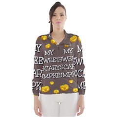 Scary Sweet Funny Cute Pumpkins Hallowen Ecard Wind Breaker (women)