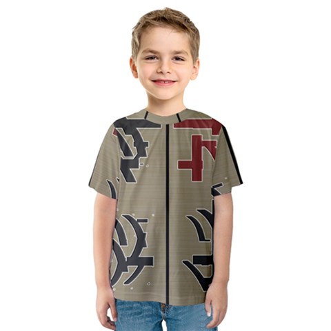 Xia Script On Gray Background Kids  Sport Mesh Tee by Amaryn4rt