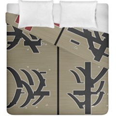 Xia Script On Gray Background Duvet Cover Double Side (king Size)