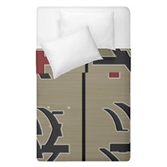 Xia Script On Gray Background Duvet Cover Double Side (single Size)