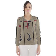 Xia Script On Gray Background Wind Breaker (women) by Amaryn4rt