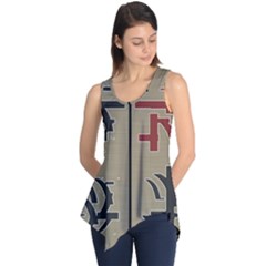 Xia Script On Gray Background Sleeveless Tunic