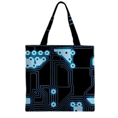 A Completely Seamless Background Design Circuitry Zipper Grocery Tote Bag by Amaryn4rt