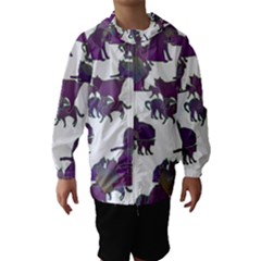 Many Cats Silhouettes Texture Hooded Wind Breaker (kids) by Amaryn4rt