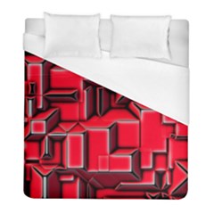 Background With Red Texture Blocks Duvet Cover (full/ Double Size) by Amaryn4rt