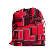 Background With Red Texture Blocks Drawstring Pouches (extra Large)