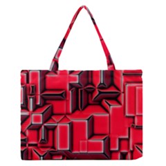 Background With Red Texture Blocks Medium Zipper Tote Bag by Amaryn4rt