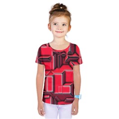 Background With Red Texture Blocks Kids  One Piece Tee