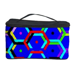 Blue Bee Hive Pattern Cosmetic Storage Case