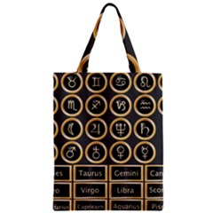 Black And Gold Buttons And Bars Depicting The Signs Of The Astrology Symbols Zipper Classic Tote Bag by Amaryn4rt