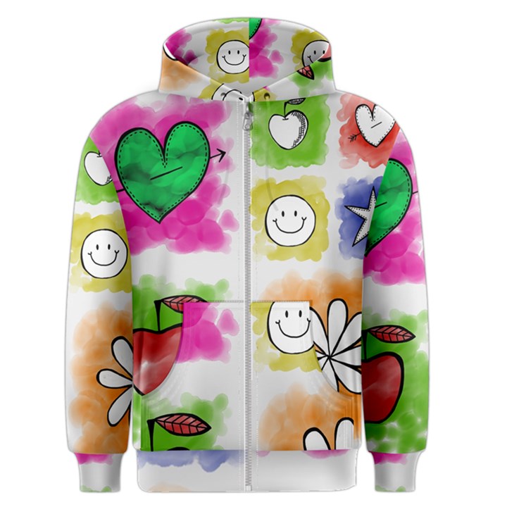 A Set Of Watercolour Icons Men s Zipper Hoodie