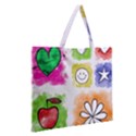 A Set Of Watercolour Icons Zipper Large Tote Bag View2