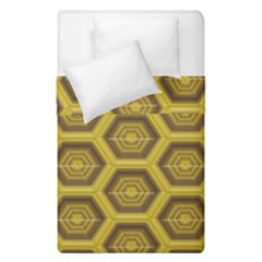 Golden 3d Hexagon Background Duvet Cover Double Side (single Size) by Amaryn4rt