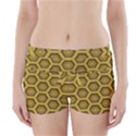 Golden 3d Hexagon Background Boyleg Bikini Wrap Bottoms View1