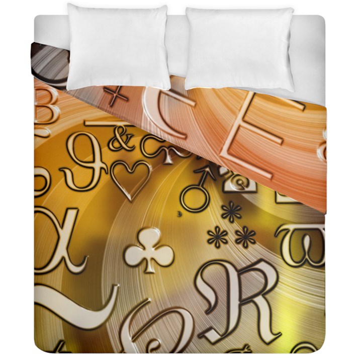 Symbols On Gradient Background Embossed Duvet Cover Double Side (California King Size)