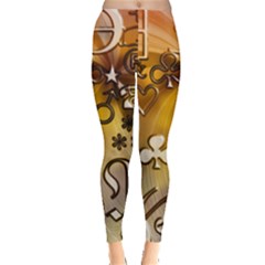 Symbols On Gradient Background Embossed Leggings  by Amaryn4rt