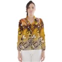 Symbols On Gradient Background Embossed Wind Breaker (Women) View1