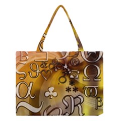 Symbols On Gradient Background Embossed Medium Tote Bag