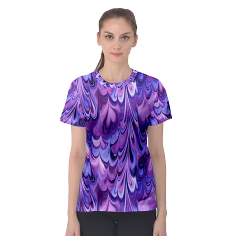 Purple Marble  Women s Sport Mesh Tee by KirstenStar