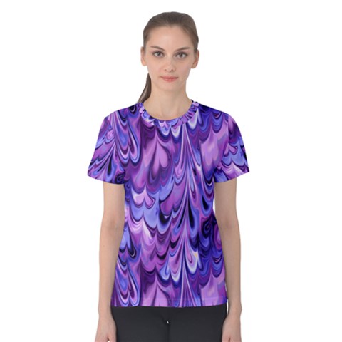 Purple Marble  Women s Cotton Tee by KirstenStar