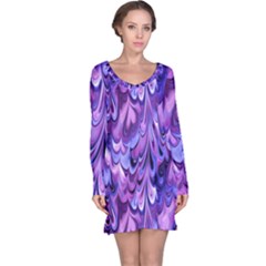 Purple Marble  Long Sleeve Nightdress by KirstenStar