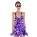 Purple Marble  Halter Swimsuit Dress View1