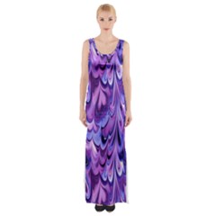 Purple Marble  Maxi Thigh Split Dress by KirstenStar