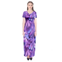 Purple Marble  Short Sleeve Maxi Dress by KirstenStar