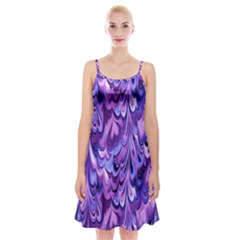 Purple Marble  Spaghetti Strap Velvet Dress by KirstenStar