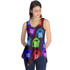 Grunge Telephone Background Pattern Sleeveless Tunic