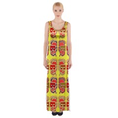 Funny Faces Maxi Thigh Split Dress by Amaryn4rt