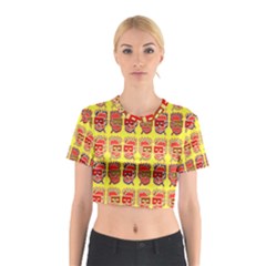 Funny Faces Cotton Crop Top