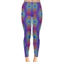 Red Blue Bee Hive Pattern Leggings  View1