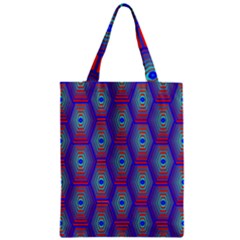 Red Blue Bee Hive Pattern Zipper Classic Tote Bag by Amaryn4rt