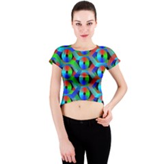 Bee Hive Color Disks Crew Neck Crop Top