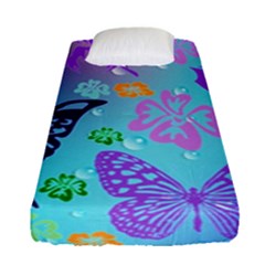 Butterfly Vector Background Fitted Sheet (single Size)