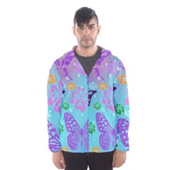 Butterfly Vector Background Hooded Wind Breaker (men)