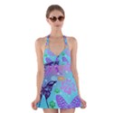 Butterfly Vector Background Halter Swimsuit Dress View1